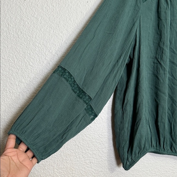 Lane Bryant Plus Size Woman’s 18/20 Green Gauzy Top NWT Fall Festival Casual - Picture 2 of 9